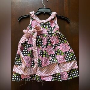 Byo Byo Birdio pink and black print Dress